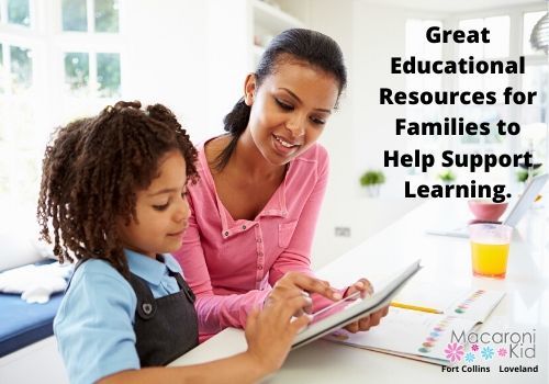 Great Educational Resources for Families to Help Support Learning.
