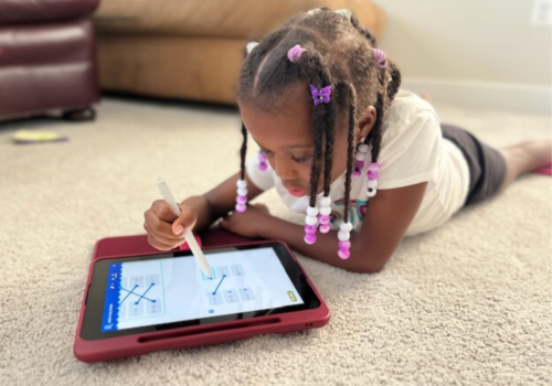 Publisher Nakeisha Martinez's child uses the Smile Zemi tablet.