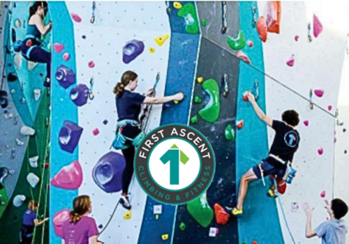 Image of people climbing an indoor rock wall