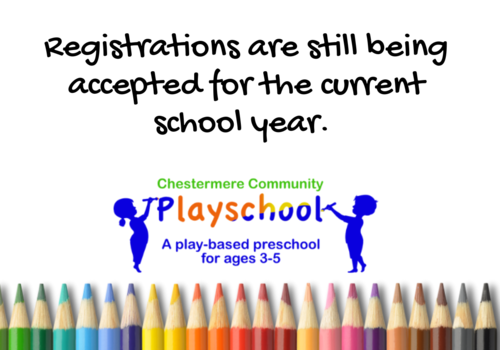 Chestermere Playschool Still Accepting Registrations