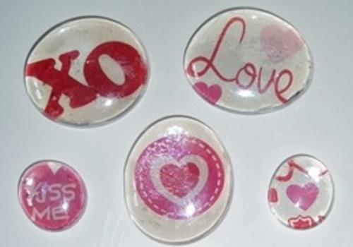 Marble Valentine Magnets