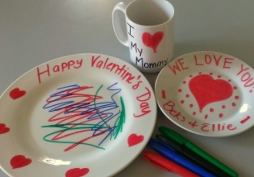 Do-It-Yourself Valentine’s Mugs and Plates