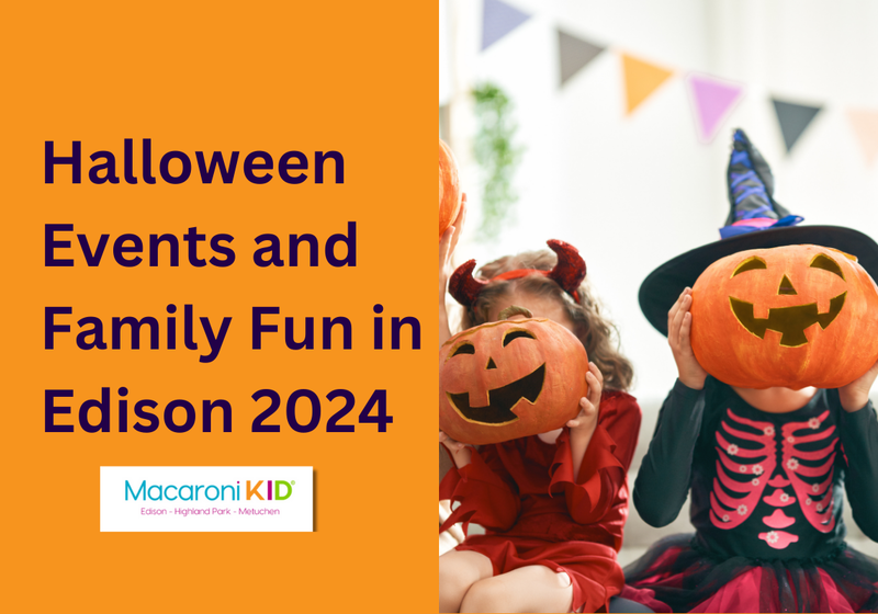 Kids in costume with pumpkins in front of their face