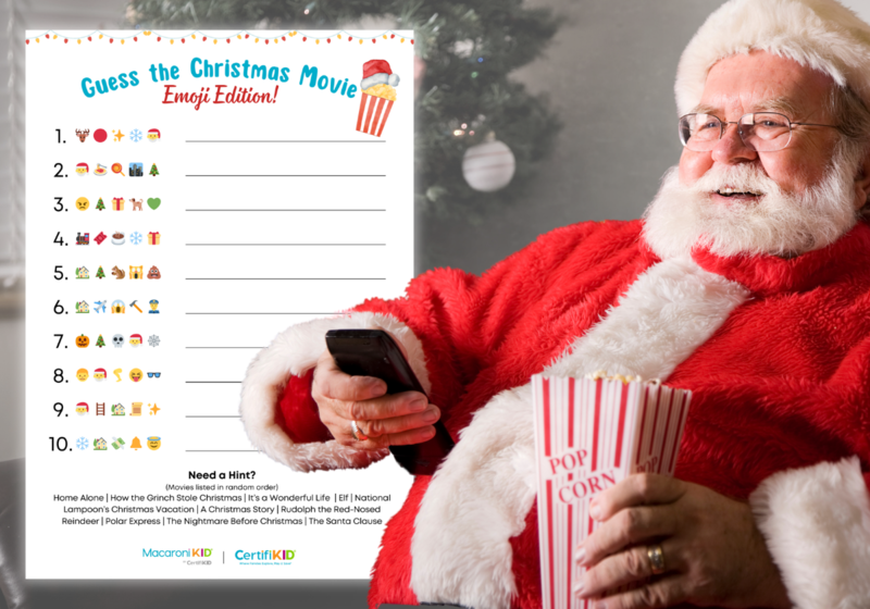 Gues the Christmas Movie: Emoji edition. Free printable game