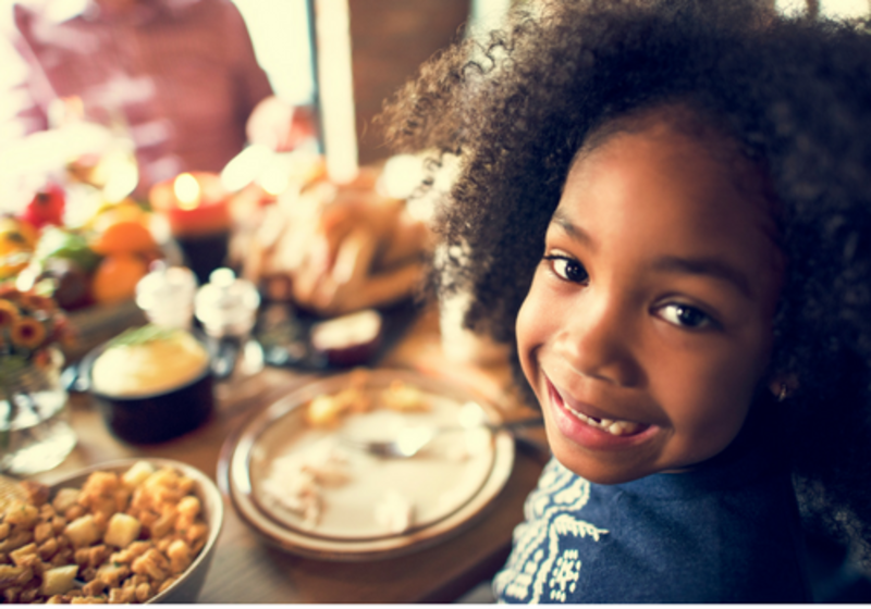 thanksgiving child at dinner