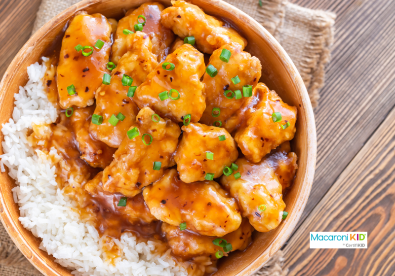 Bowl of Orange Chicken with Rice