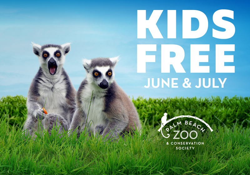 Kids Free June and July at Palm Beach Zoo