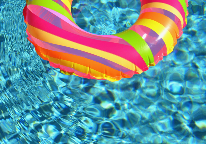 pool toy in pool