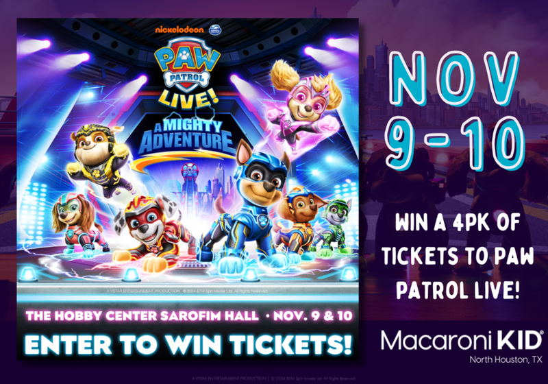 Win a 4 pack of tickets to paw patrol live the woodlands texas montgomery county parents magnolia giveaway