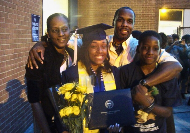 Publisher Natasha Bethea Goodwin and her family at her graduation from Howard University