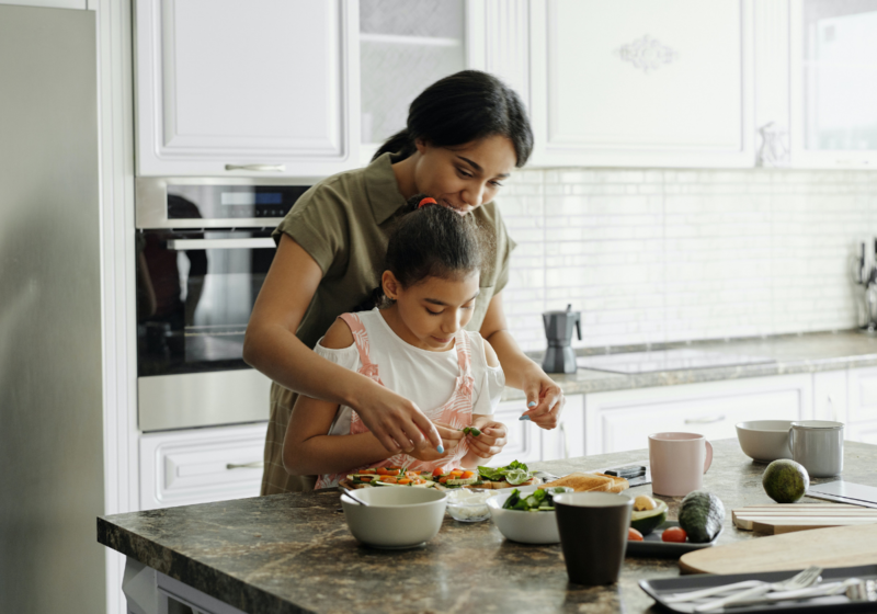 mom and daughter kitchen