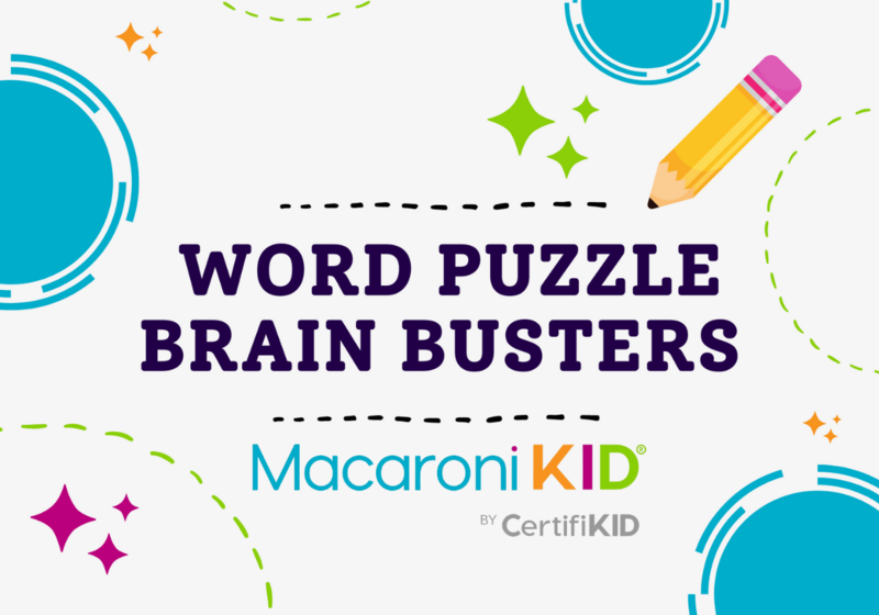 Image of pencil and words: Word Puzzle Brain busters