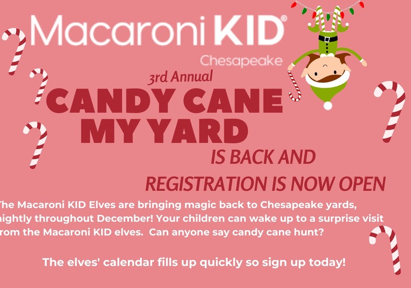 Candy Cane My Yard Chesapeake, VA Hampton Roads. Macaroni KID Chesapeake is bringing your kids, family, and friends, a little extra Holiday cheer by bringing a candy Cane hunt to your front yard!
