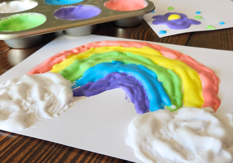 Photo of rainbow made with puffy paint