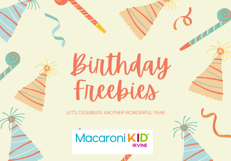 irvine birthday freebies