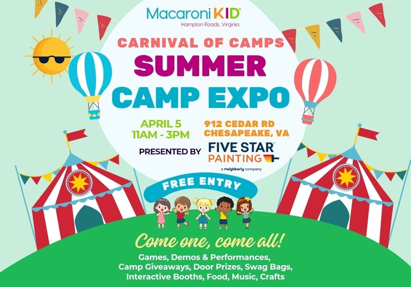 Summer Camp Expo sponsored by five star painting Chesapeake VA 2025 summer camp vendors