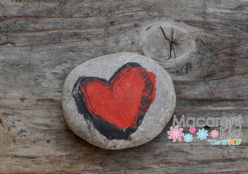 rock drawn on heart