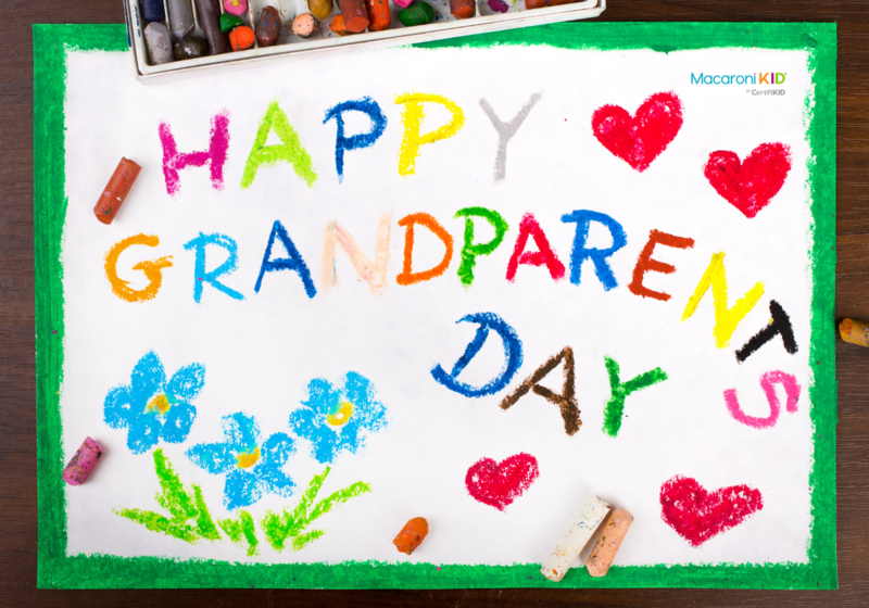 Colorful drawing: grandparents day card