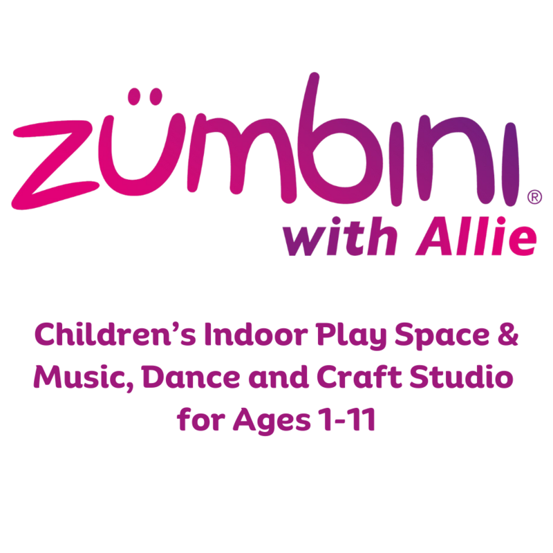Zümbini with Allie - logo - Childrens Indoor Play Space - Music, Dance, Craft Studio - Ages 1-11 - Graphic of just purple words on white background