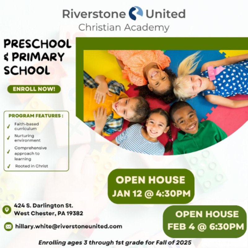 Riverstone United Christian Academy Preschool and Primary School Open House and School information