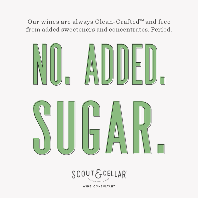 Clean-crafted wine. no added sugar