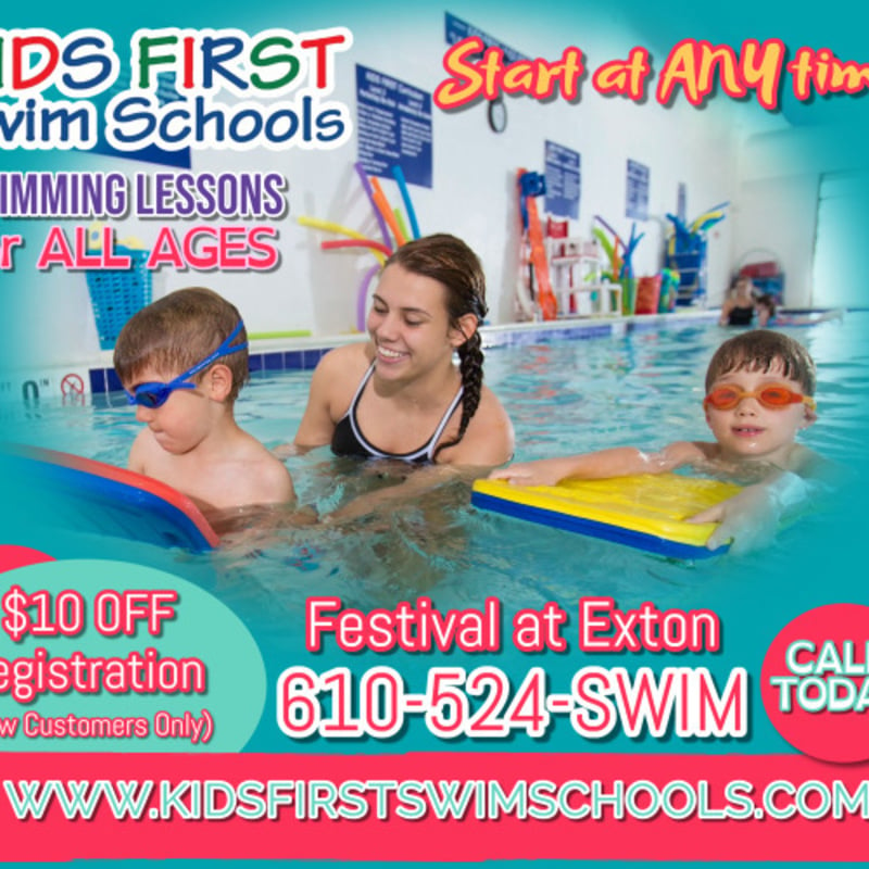 Kids First Swim Schools Exton  students and teachers in pool