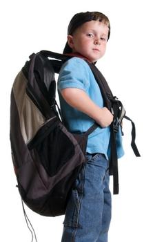 kid with big backpack