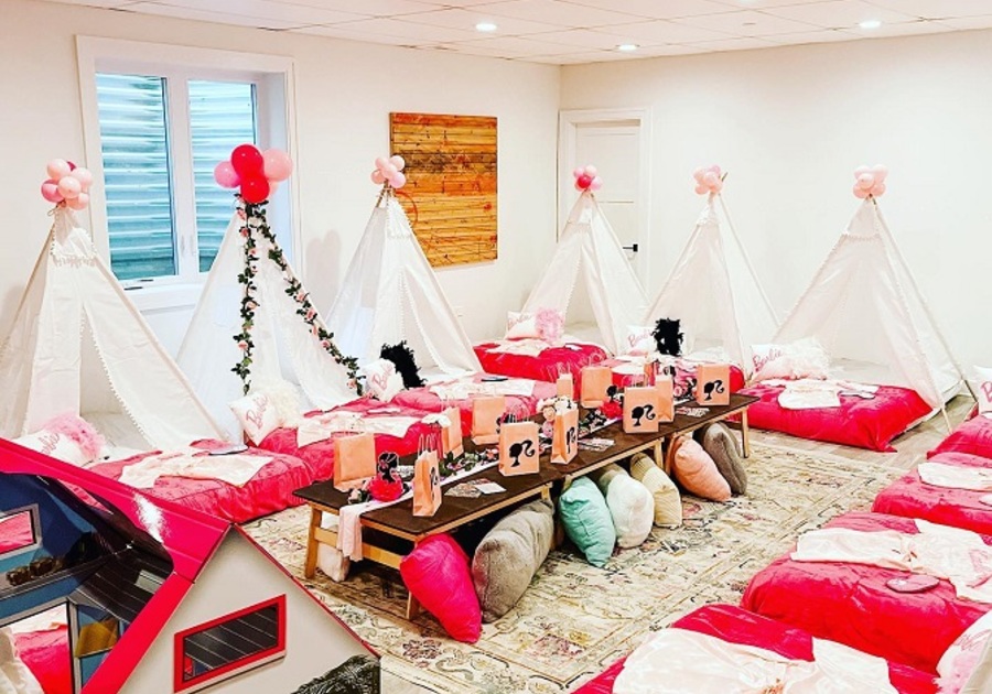 kids teepee party set-up