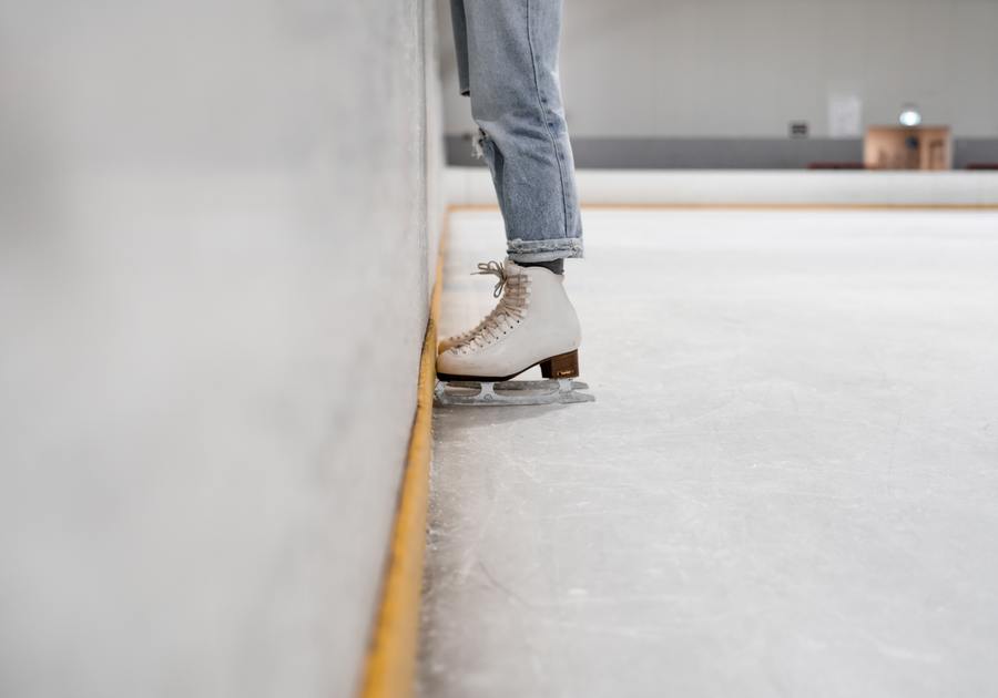 legs, ice, skates, ice skating, single person,