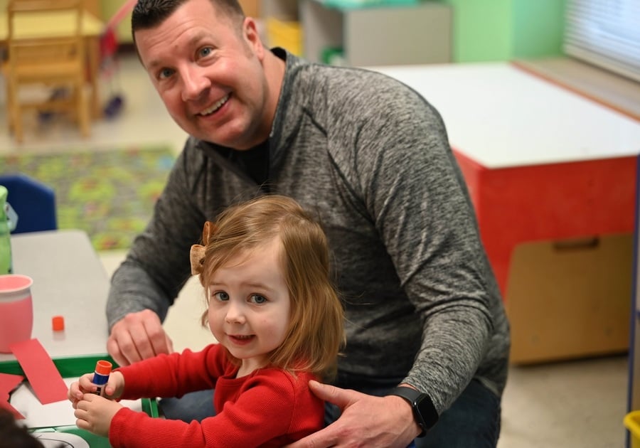 little girl with dad