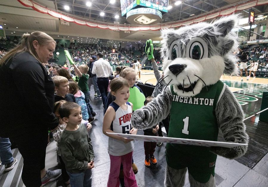 Binghamton University Bearcat Events Center Baxter Mascot Kids