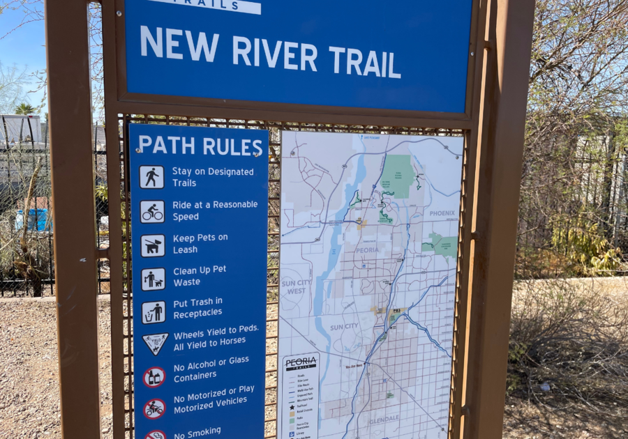 signage along the New River Trail bike path