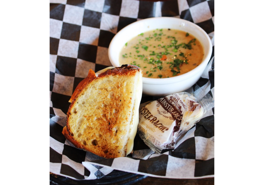 soup and half a sandwich