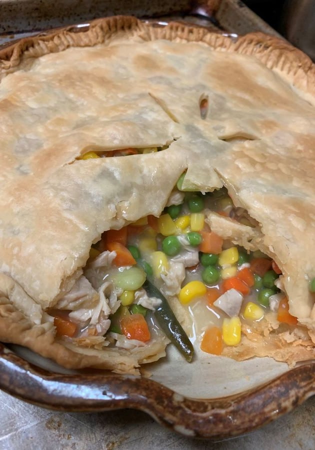 inside of the pot pie