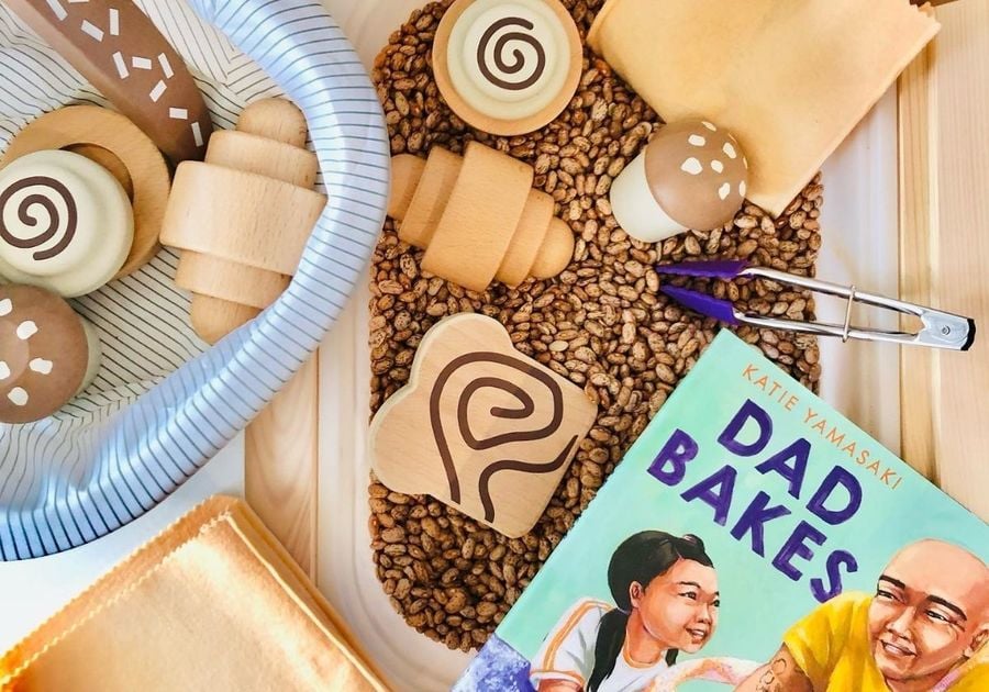 A bakery themed sensory bin