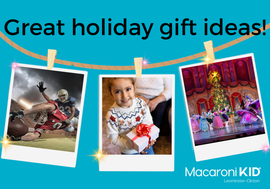 Great Holiday Gift Ideas from CertifiKID! Photos of a foortball game, child with gift and Nutcracker Ballet