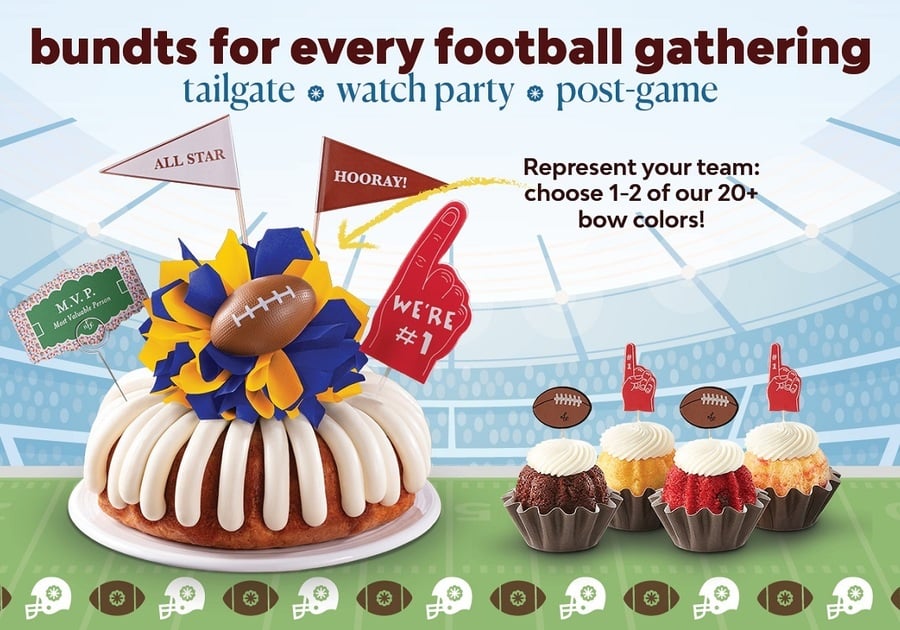 football themed bundt cake