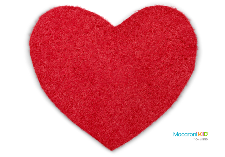 red felt heart, valentine's day