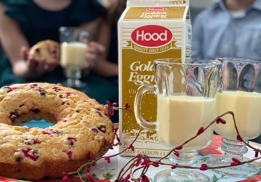 Enjoying the holidays at home with Hood Golden Eggnog