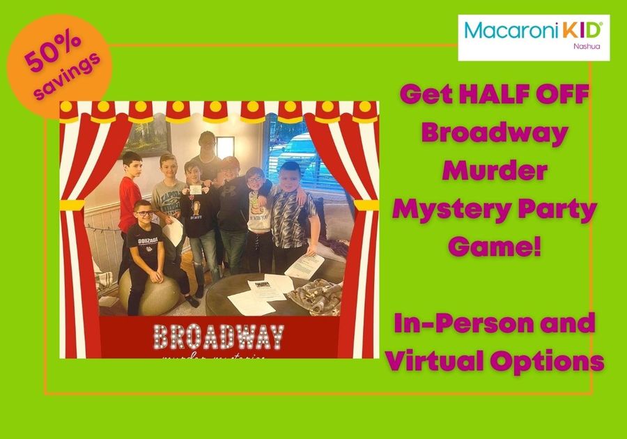 Half off Broadway Murder Mystery Party Game, in-person, virtual