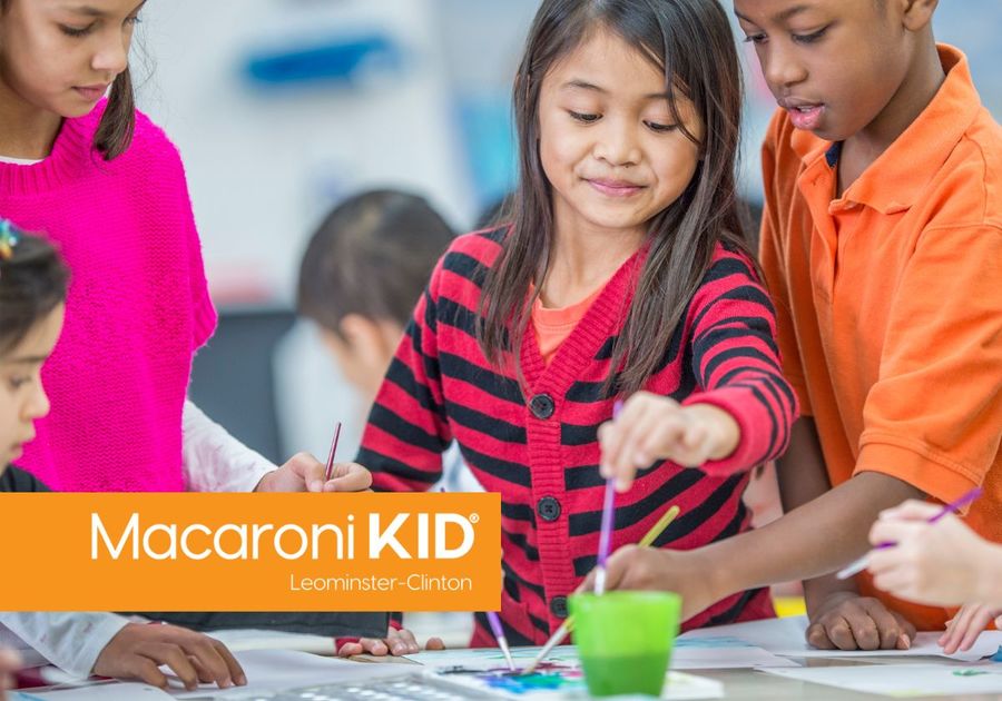 Shows young children participating in watercolor painting and crafts.