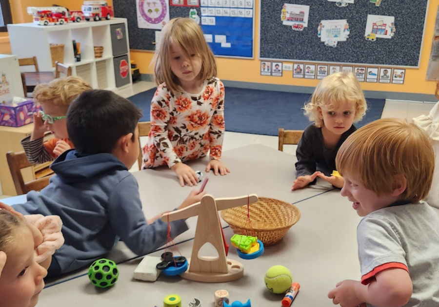 preschool kids at table