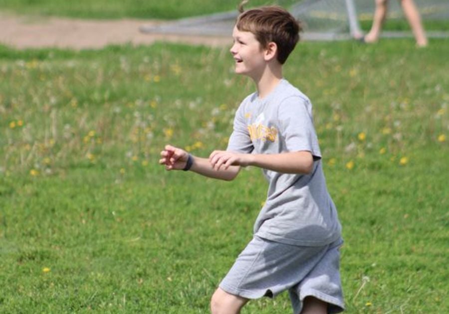 Child running outside