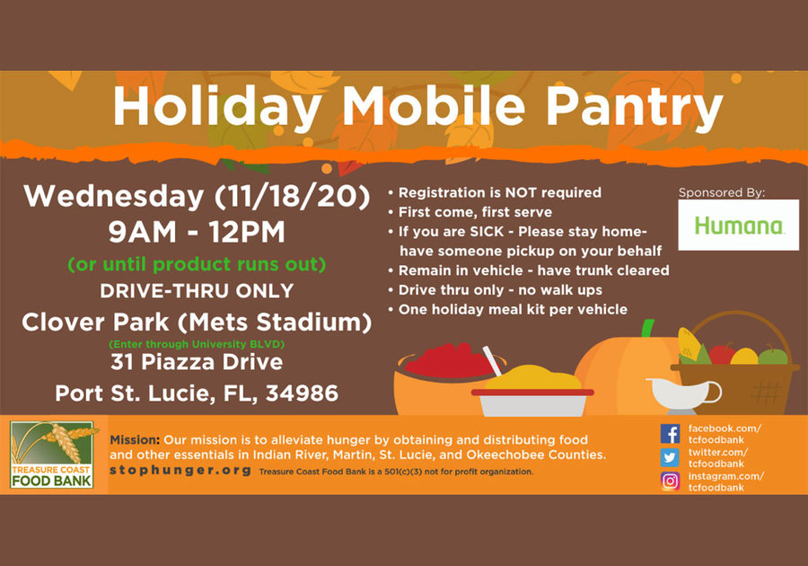 Treasure Coast Food Bank & City of PSL Holiday Mobile Food  Pantry