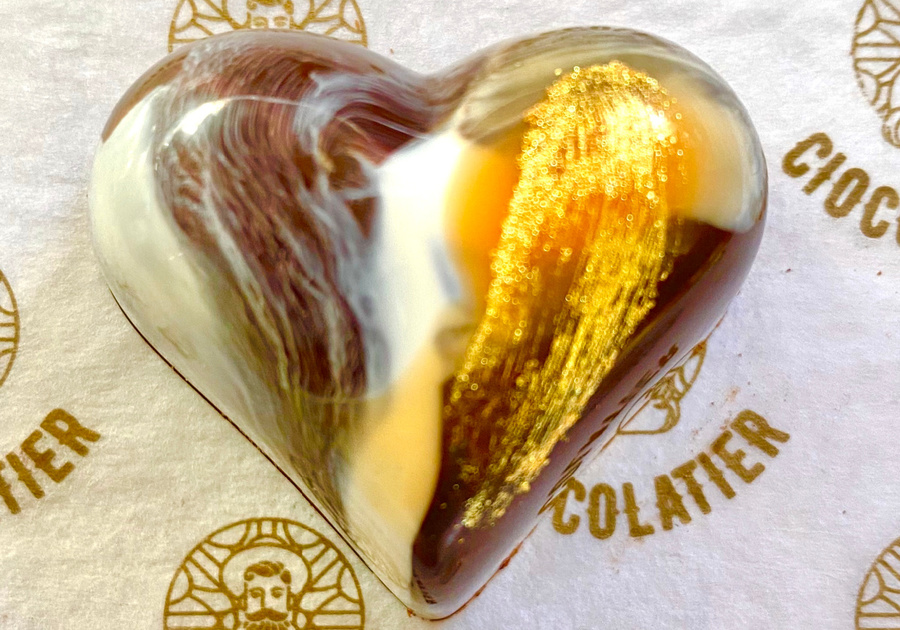 Cioccolatier marzipan gold heart