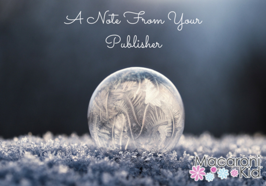 A Note From Your Publisher Winter Bubble