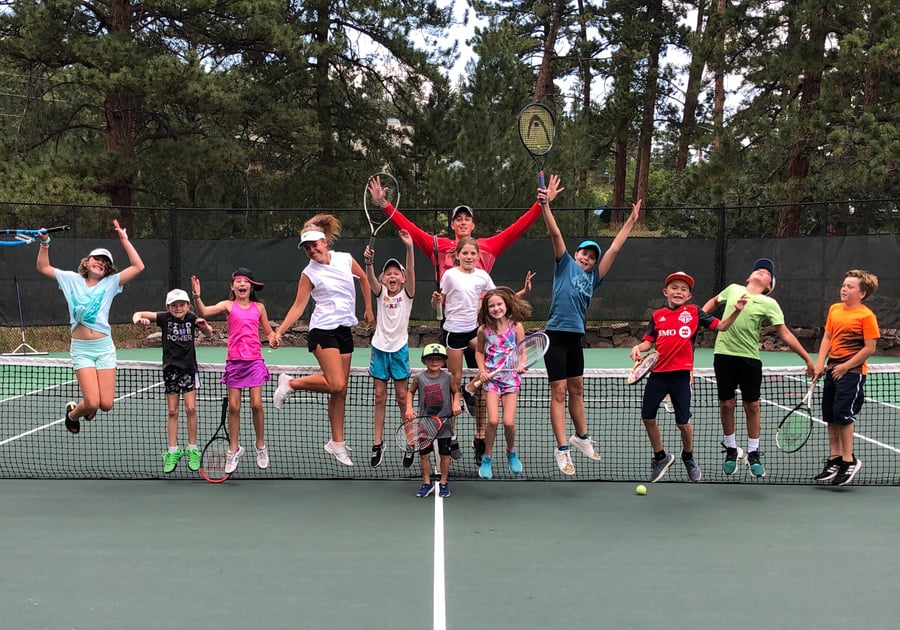 silly group photo with Castle Rock Tennis