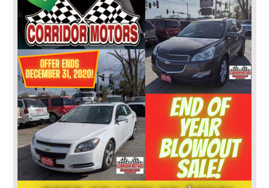 car dealership end of year blowout sale Cedar Rapids corridor motors iowa