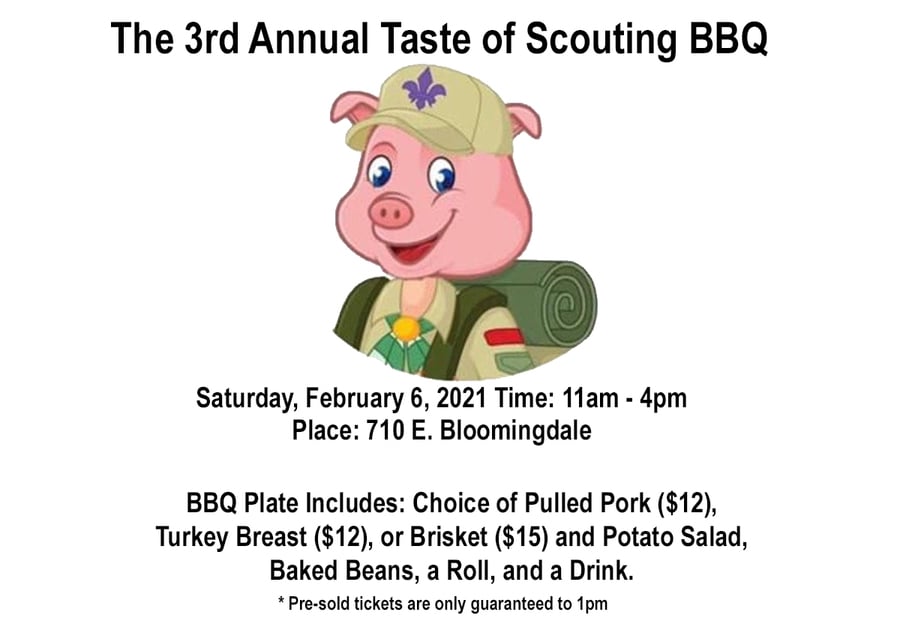 Pig in Boy Scout Uniform for Scouting BBQ