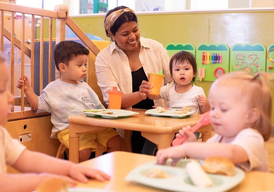 women taking care of kids